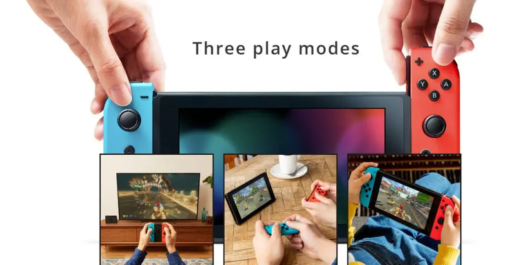 Image advertising the different play modes of the Nintendo Switch.