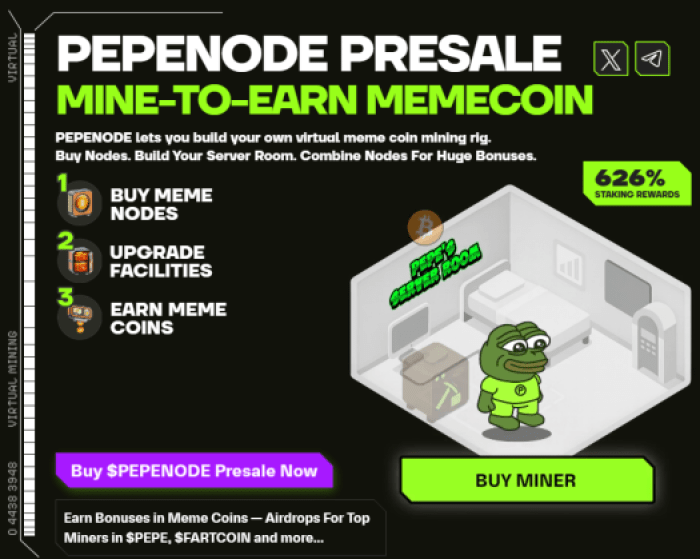 How PEPENODE’s mining-to-earn system works.